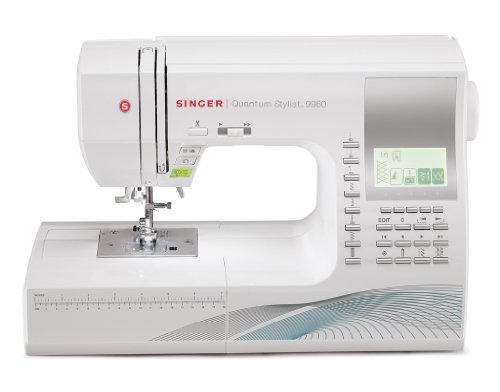 SINGER 9960 Quantum Stylist 600-Stitch Computerized Sewing Machine with  Extension Table, Bonus Accessories and Hard Cover & Singer Transparent  Plastic