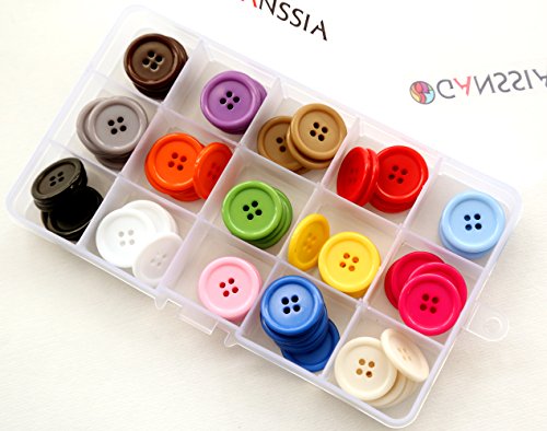  GANSSIA 5/8 Inch Red Color Button 15mm 4 Holes Sewing Buttons  for Garment Crafts Decoration Pack of 200PCS