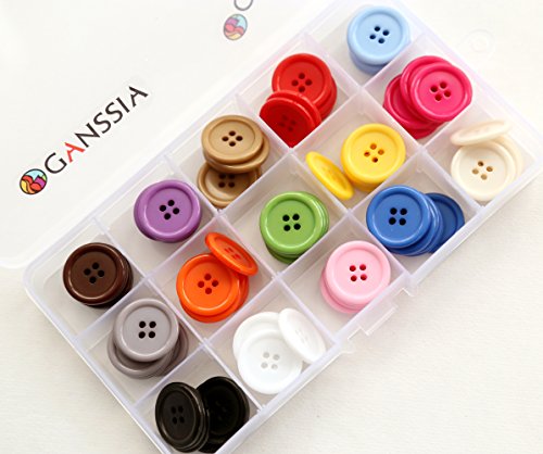 GANSSIA 11/32 Inch (9mm) Very Small Buttons Tiny Size Sewing Flatback Resin  Buttons 10 Colors Multi-Colored Pack of 750 with Box