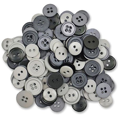 Favorite Findings Bottoni In Plastica Bianco/Trasparenti – Mix 10-15 Mm, 40g Per Cucito E Decoupage