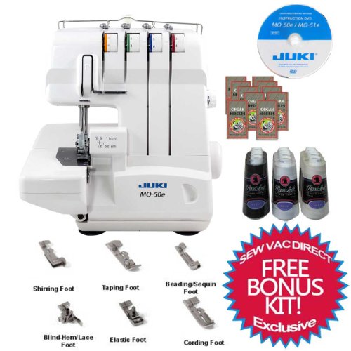 Serger Juki MO-50E - Overlock 3/4 Fios Profissional Com Bainha Enrolada