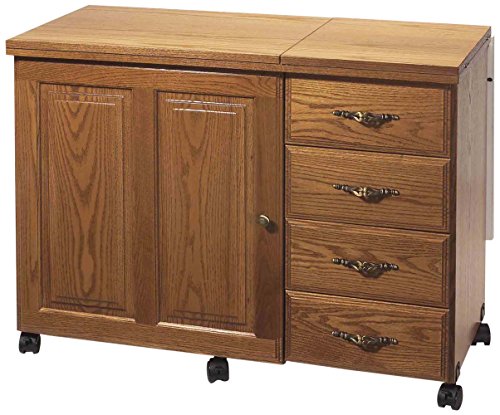 Sewingrite 6900 Cabinet With 4 Drawers And A Electric Lift Honey Oak